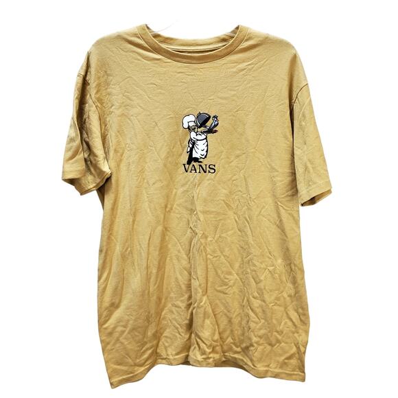 Vans Shirt Mens Medium Tee Order Up Classic Fit T-Shirt Taupe Crew Neck Top - Picture 1 of 7